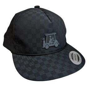 Travis Mathew Time Of Arrival Hat Cap Snap Back Mens One Size Black Check